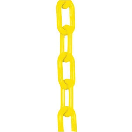 Plastic Chain, Yellow, 100 ft Length, Gloss