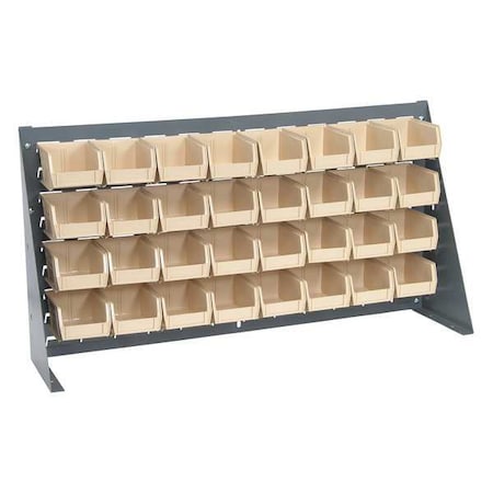 Steel Louvered Bench Rack, 1/4 in D x 20 in H x 36 in W, Gray