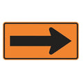 Arrow Traffic Sign, 24 in Height, 48 in Width, Aluminum, Horizontal Rectangle, No Text