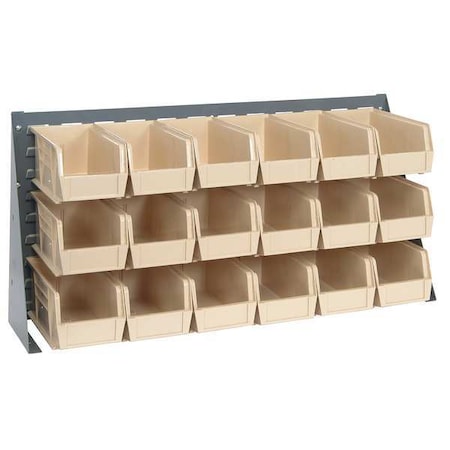 Steel Louvered Bench Rack, 1/4 in D x 20 in H x 36 in W, Gray