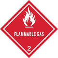 DOT Label, 4 In. H, Flammable Gas, PK500