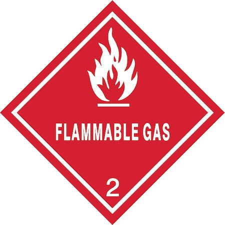 DOT Label, 4 In. H, Flammable Gas, PK500