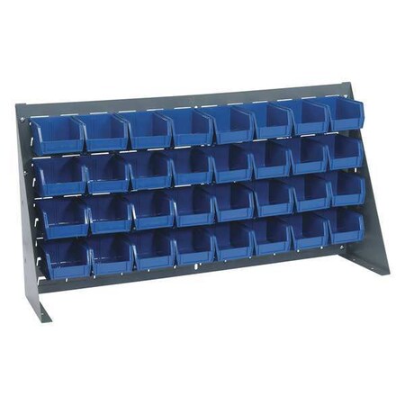 Steel Louvered Bench Rack, 1/4 in D x 20 in H x 36 in W, Gray