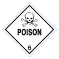 DOT Label, 4 In. H, 4 In. W, Poison, PK25