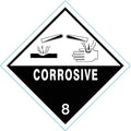 DOT Label, 4 In. H, Corrosive, PK100