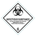 Infectious Substance DOT Label, Class 6, Black/White, Pk500