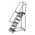 7.8 ft H Steel Rolling Ladder, 6 Steps, 450 lb Load Capacity