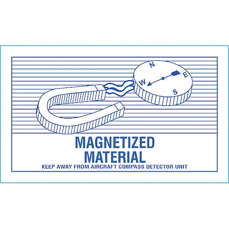 DOT Label Magnetized Material 5"x3", Blue/Orange, Pk100