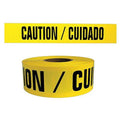 Barricade Tape, Caution/Cuidado, Yellow, 3 in Wide x 1, 000 ft Length, Polyethylene, 4 mil