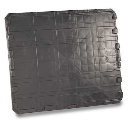 Bulk Container Lid 48 1/4 in L, 40 1/4 in W, 2 1/2 in H, Plastic, Black