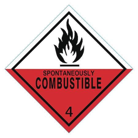 DOT Label, 4 In. W, 4 In. H, Vinyl, PK25