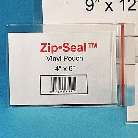9"" x 12"" Zip Seal Vinyl Pouches, Pk25