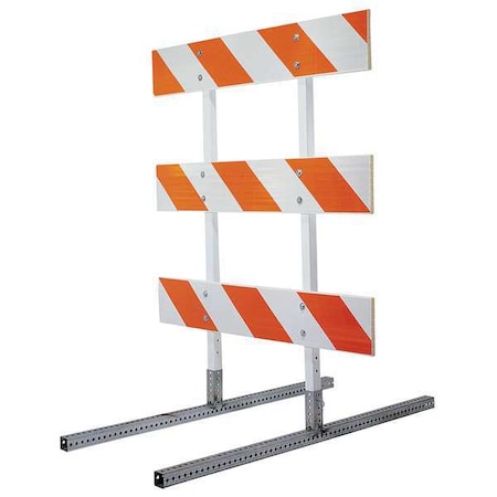 Square Barricade Feet, Silver, Blank