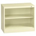 2-Shelf Bookcase, All Welded Steel 30"x36" Champagne/Putty