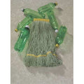 5 in String Wet Mop, 16 oz Dry Wt, Quick Change Connection, Looped-End, Green, PET