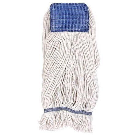 30 in L String Wet Mop, 16 oz Dry Wt, Quick Change Connection, Looped-End, White, PET, 1200S/WHITE