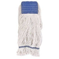 5 in String Wet Mop, 34 oz Dry Wt, Quick Change Connection, Looped-End, White, PET