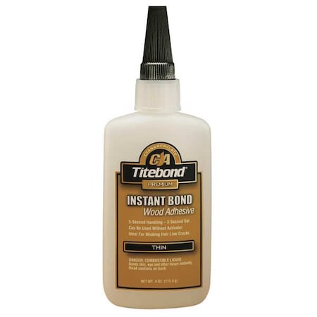 Instant Wood Adhesive, Thin, 4 oz, Clear