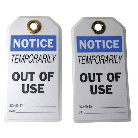 Notice, Temporarily Out Of Use, 3 in W x 5 3/4 in H, 10 PK