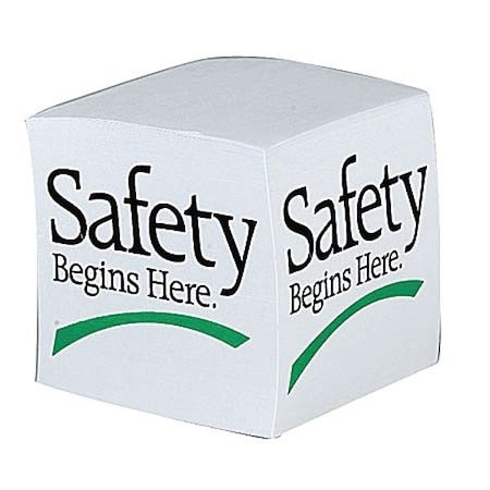 Slogan Memo Cube, Safety Begins Here