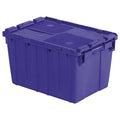 Attached Lid Container, 13.46 gal Volume Cap., 21 3/4 in L, 15 1/4 in W, 12 7/8 in H, Plastic, Blue