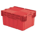 Attached Lid Container, 29.92 gal Volume Cap., 23 7/8 in L, 19 5/8 in W, 15 1/4 in H, Plastic, Red