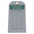 Tag, Emergency Shower & Eye Wash Test, Cardstock, 5 3/4 in H x 3 in W, White, Rectangle, 100 PK