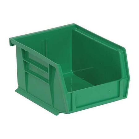 Hang & Stack Storage Bin, Polypropylene, Green, 3 in H, 4 1/8 in W, 5 3/8 in L