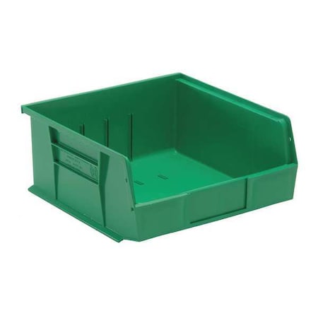 Hang & Stack Storage Bin, Polypropylene, Green, 5 in H, 11 in W, 10 7/8 in L