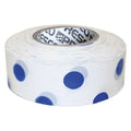 Flagging Tape, No Legend, Blue/White, 1 3/16 in Wide x 300 ft Length, Vinyl, 2 mil