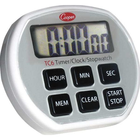 Timer/Clock/Stopwatch, 6Button, 3A Battery