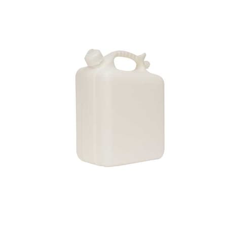 Jerrican, 10 L Capacity - mL, 2.5 gal Capacity - oz, Screw On Closure, HDPE, White, 7.3 in H
