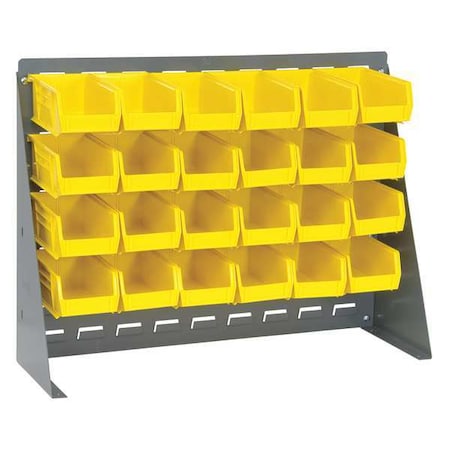 Steel Louvered Bench Rack, 1/4 in D x 21 in H x 27 in W, Gray