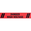 Floor Marking Tape, Polyester, Message, Black, Red, 3 in W., 7 mil Thickness