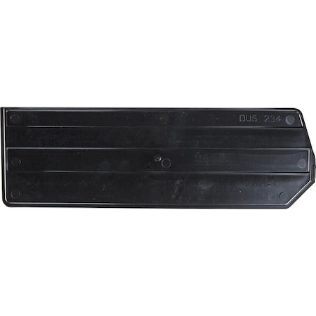 Plastic Divider, Black, 14 in L, 4 1/2 in H, 6 PK