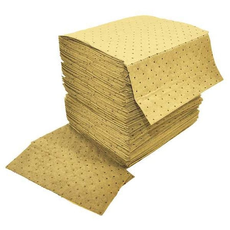 Sorbent Pad, 30 gal, 16 in x 18 in, Chemical, Hazmat, Yellow, Meltblown Polypropylene