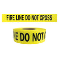 Barricade Tape, Fire Line Do Not Cross, Yellow, 3 in Wide x 1, 000 ft Length, Polyethylene, 4 mil