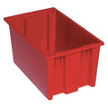Stack & Nest Storage Container, 5.7 gal, 18 in L x 11 in W x 9 in H, Red, Polyethylene