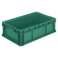 Solid & Stackable Straight Wall Storage Container, 8.2 gal, 24 in L x 15 in W x 7-1/2 in H, Green