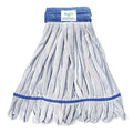 6 in Tube Wet Mop, 16 oz Dry Wt, Quick Change Connection, Cut-End, Blue/Gray, Microfiber