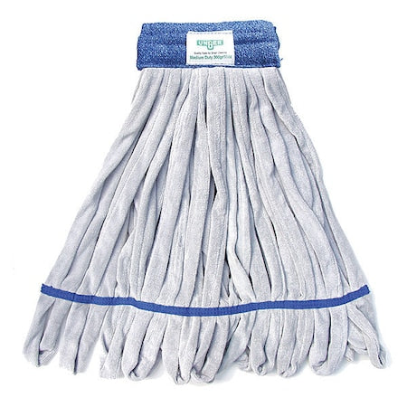 6 in Tube Wet Mop, 16 oz Dry Wt, Quick Change Connection, Cut-End, Blue/Gray, Microfiber