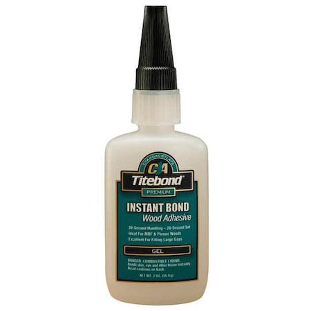 TITEBOND Instant Adhesive, Gel, 2 oz, Clear