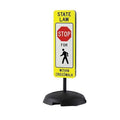 Traffic Sign, 12 in W, 36 in H, Aluminum, White, Yellow