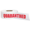 Barricade Tape, Quarantined, White, 3 in Wide x 1, 000 ft Length, Polyethylene, 4 mil