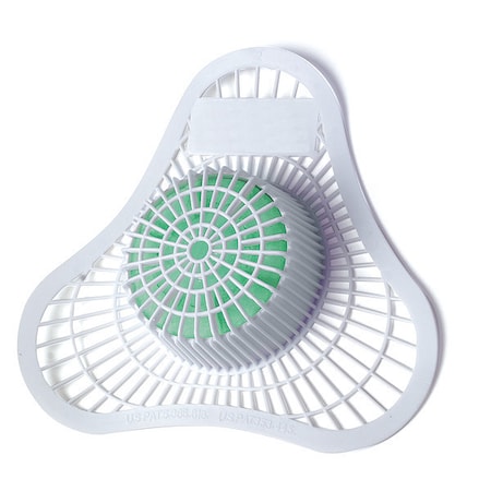 Urinal Screen with Block, Non-Para, Triangular, 3 oz Container Size, Green, Apple, 12 PK