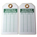 Tag, Scaffold, Polyester, 3 in H x 5 3/4 in W, White, Rectangle, 10 PK