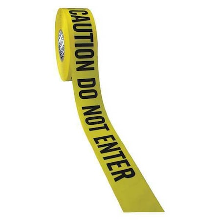 Barricade Tape with Reel, Caution Men Working, Yellow, 3 in Wide x 1, 000 ft Length, Polyethylene