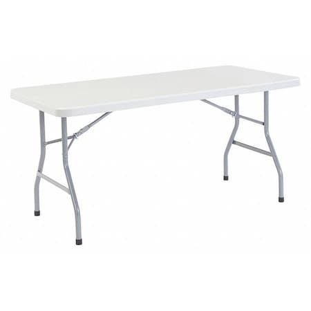 Rectangle Folding Table, 30" W, 60" L, 29-1/2" H, Blow-molded plastic Top, Speckled Gray
