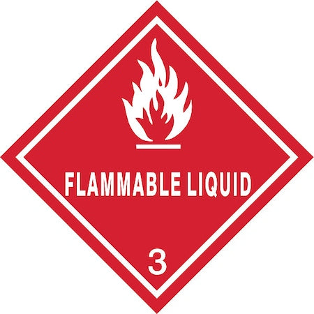 DOT Label, 4 In. H, Flammable Liquid, PK25