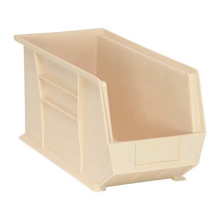 Hang & Stack Storage Bin, Polypropylene, Ivory, 9 in H, 8 1/4 in W, 18 in L